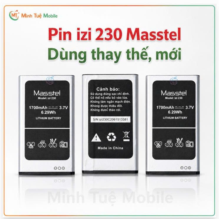 Pin Masstel IZI 230 – Pin Mới Dùng Thay Thế