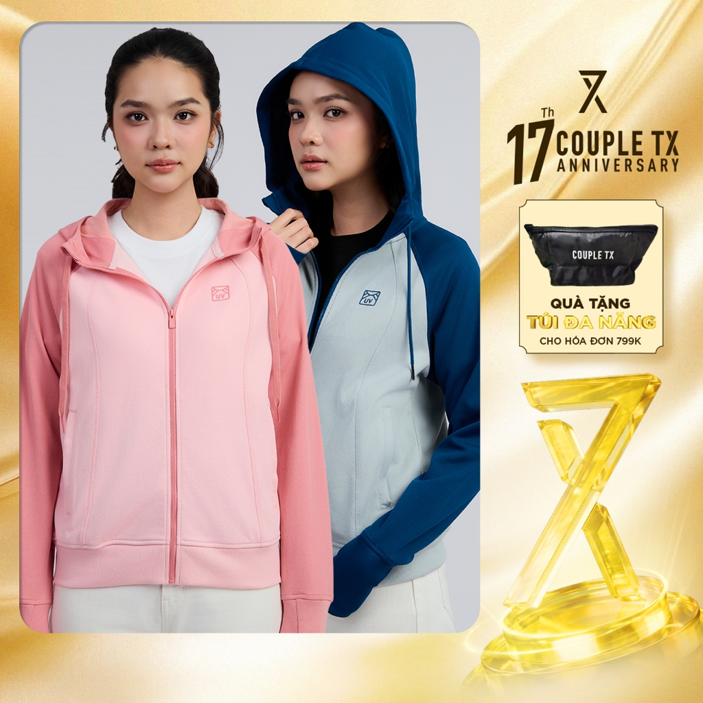 Áo Khoác Chống Nắng Nữ Couple TX Anti UV Raglan Color Form Relax WOK 2070