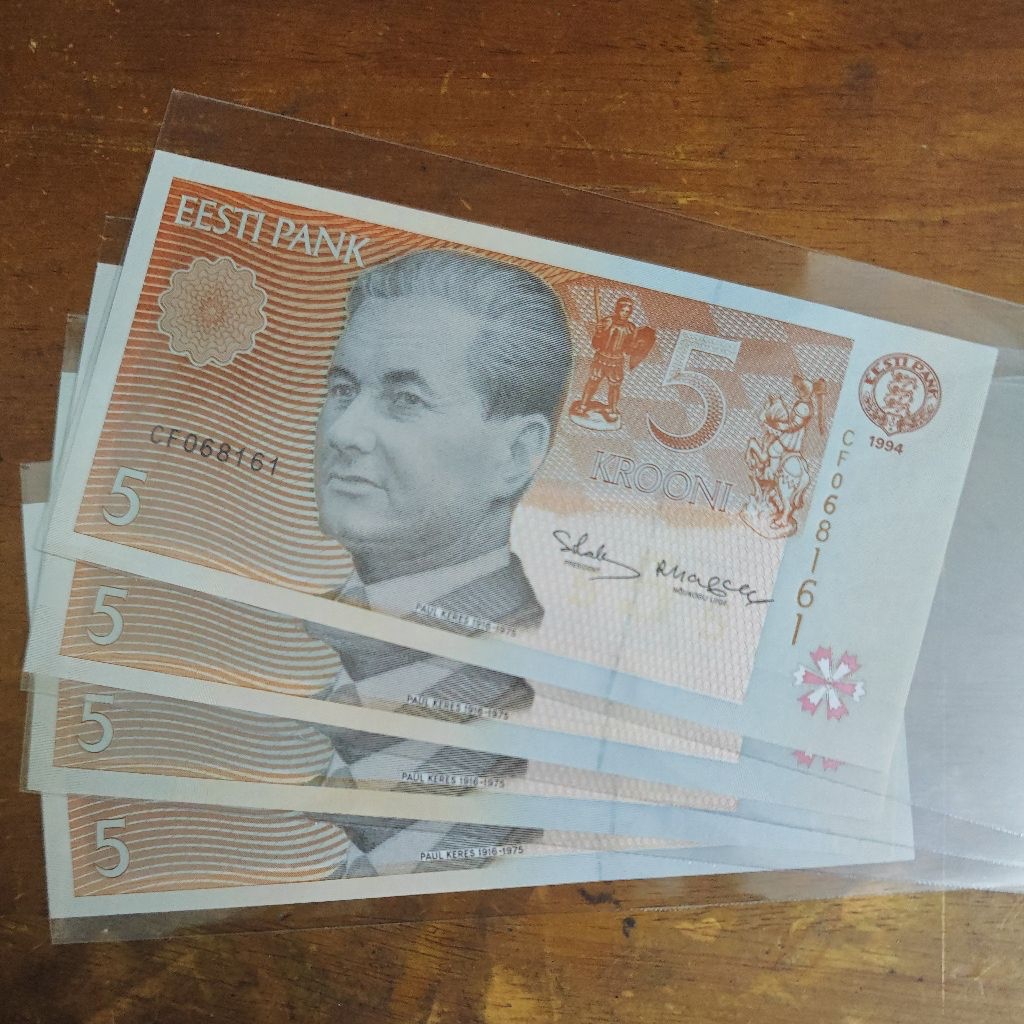 Sưu tầm Châu Âu xưa: 5 Kroonis - Estonia 1994. Mới cứng UNC.