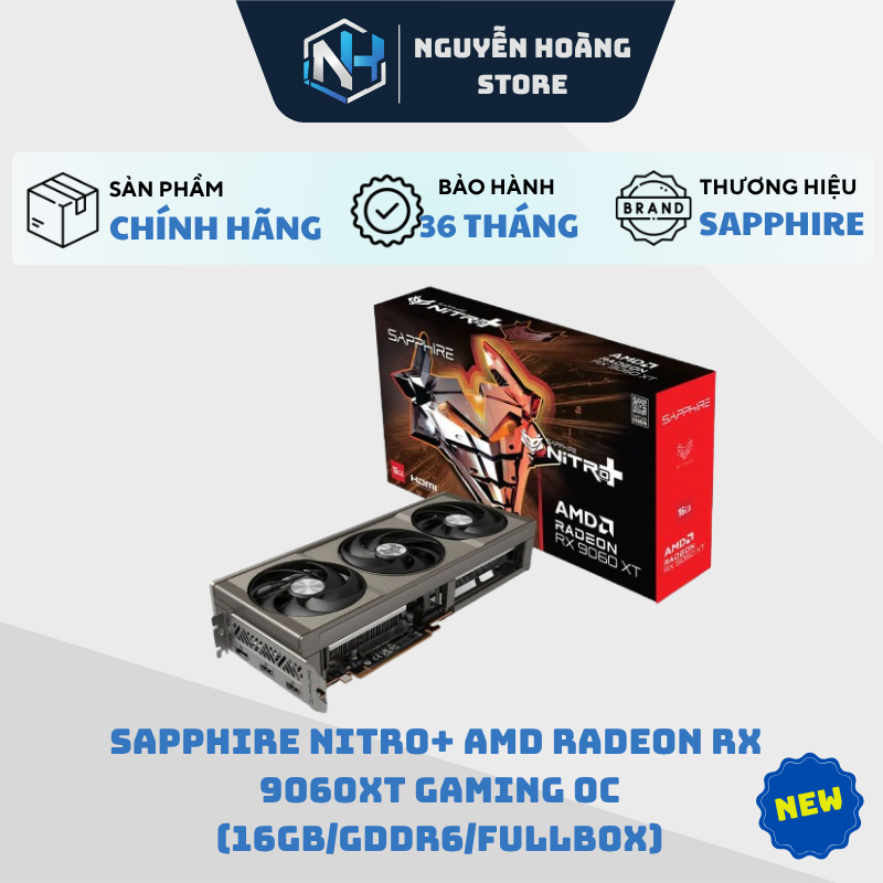 VGA card màn hình SAPPHIRE NITRO+ AMD Radeon RX  9060XT GAMING OC 16gb