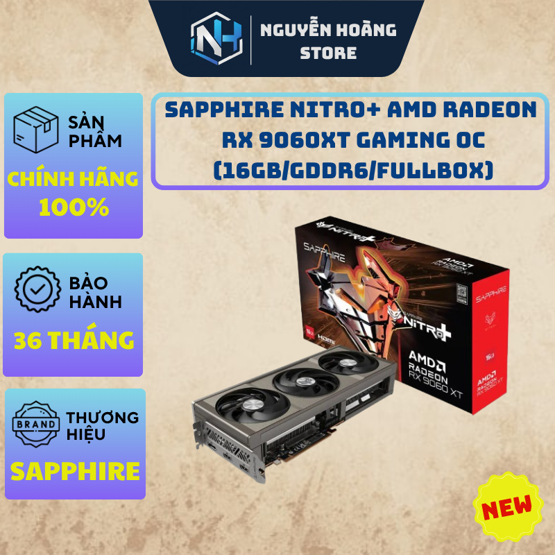 VGA Card màn hình Sapphire Nitro+ AMD Radeon RX 9060XT GAMING OC 16GB