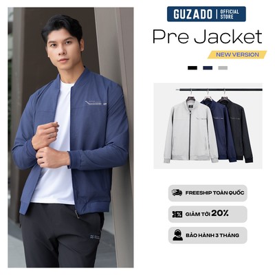 Áo Khoác Bomber Nam GUZADO Vải Gió 2 Lớp, Form Trẻ Trung Dễ Phối, Mặc Đi Làm Du Lịch Thoải Mái GAG03-GCKB25W003