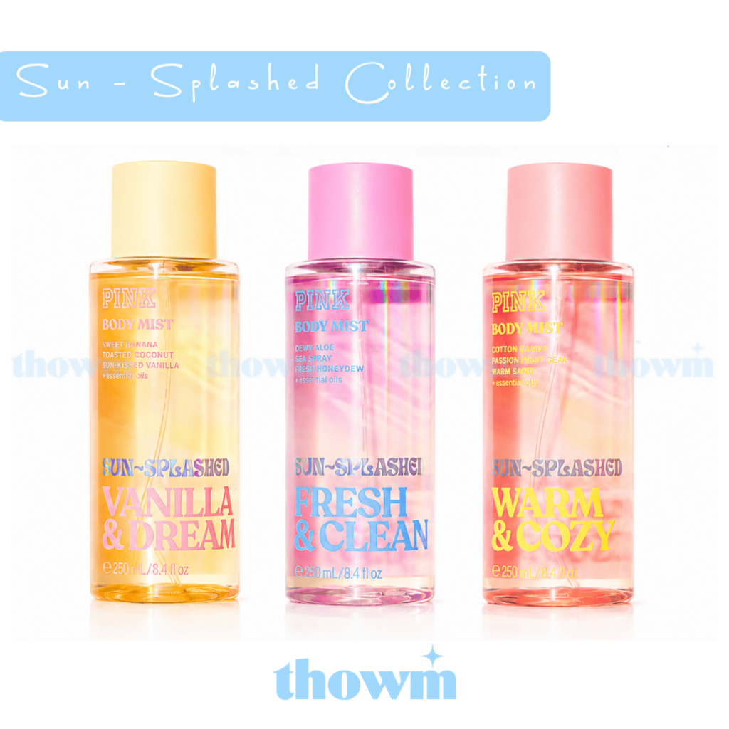 [ MINI ] SUN-SPLASHED Warm & Cozy | Fresh & Clean | Vanilla Dreamy - Xịt thơm Body Mist PINK