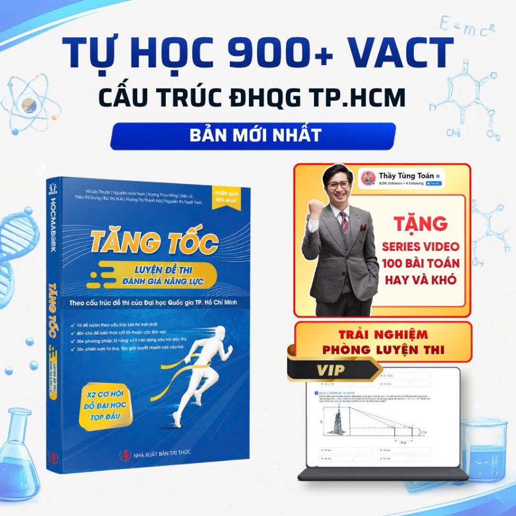 [V-ACT 2027] Sách Tăng tốc luyện đề thi Đánh giá năng lực ĐHQGTPHCM - HOCMAI