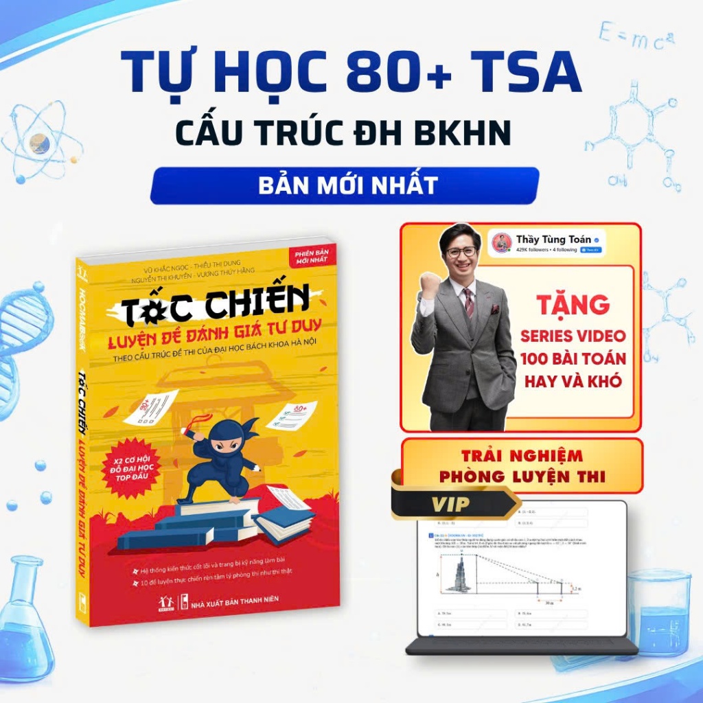 [TSA 2027] Sách Tốc chiến luyện đề Đánh giá tư duy Đại học Bách Khoa Hà Nội - Dành cho 2k9 - HOCMAI