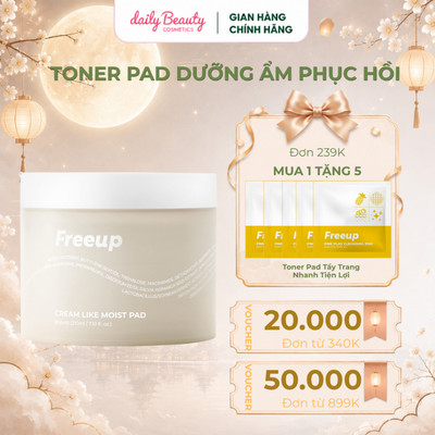 Toner Pad Dưỡng Ẩm Dạng Sữa Kem Freeup Cream Like Moist Pad hộp 80pads