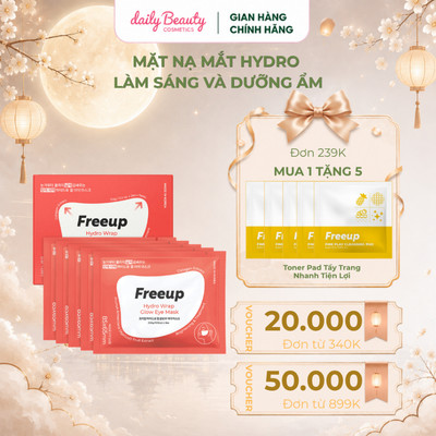 Mặt Nạ Mắt Hydrogel Cấp Ẩm & Làm Sáng Freeup Hydro Wrap Glow Eye Mask Hộp 5 padsx2