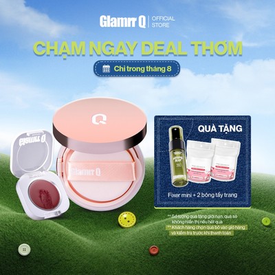 Combo Glamrr Q DD cushion (1 lõi,12g ) & Má hồng kem đa năng Lip & Cheek (1.8g)