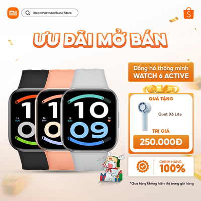 Đồng hồ thông minh Xiaomi Redmi Watch 6 Active | Màn hình AMOLED 1.85" | Hỗ trợ nghe gọi Bluetooth| Theo dõi nhịp tim