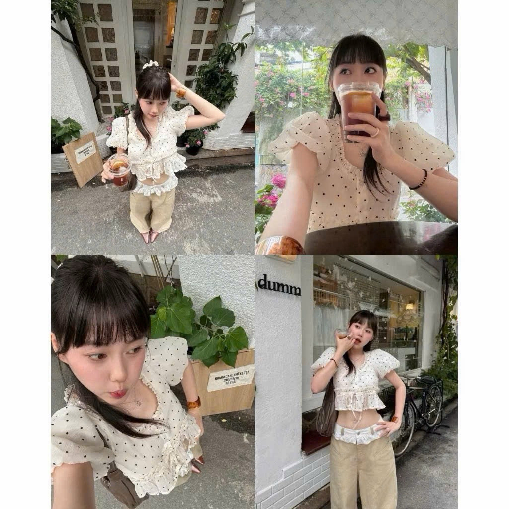 PASS Áo babydoll tay phồng HYOMIN 2 tầng layer bèo bo chun eo - 𝐊𝐈𝐋𝐋 𝐒𝐘𝐒𝐓𝐄𝐌
