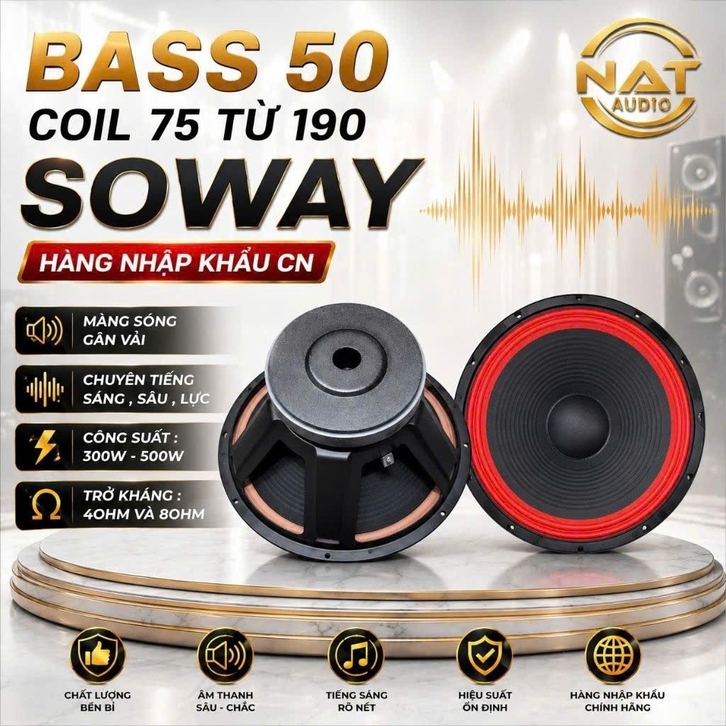 Loa Bass 50 coil 75 từ 190 bít lồi hàng nhập khẩu CN tiếng sáng lực , gọn