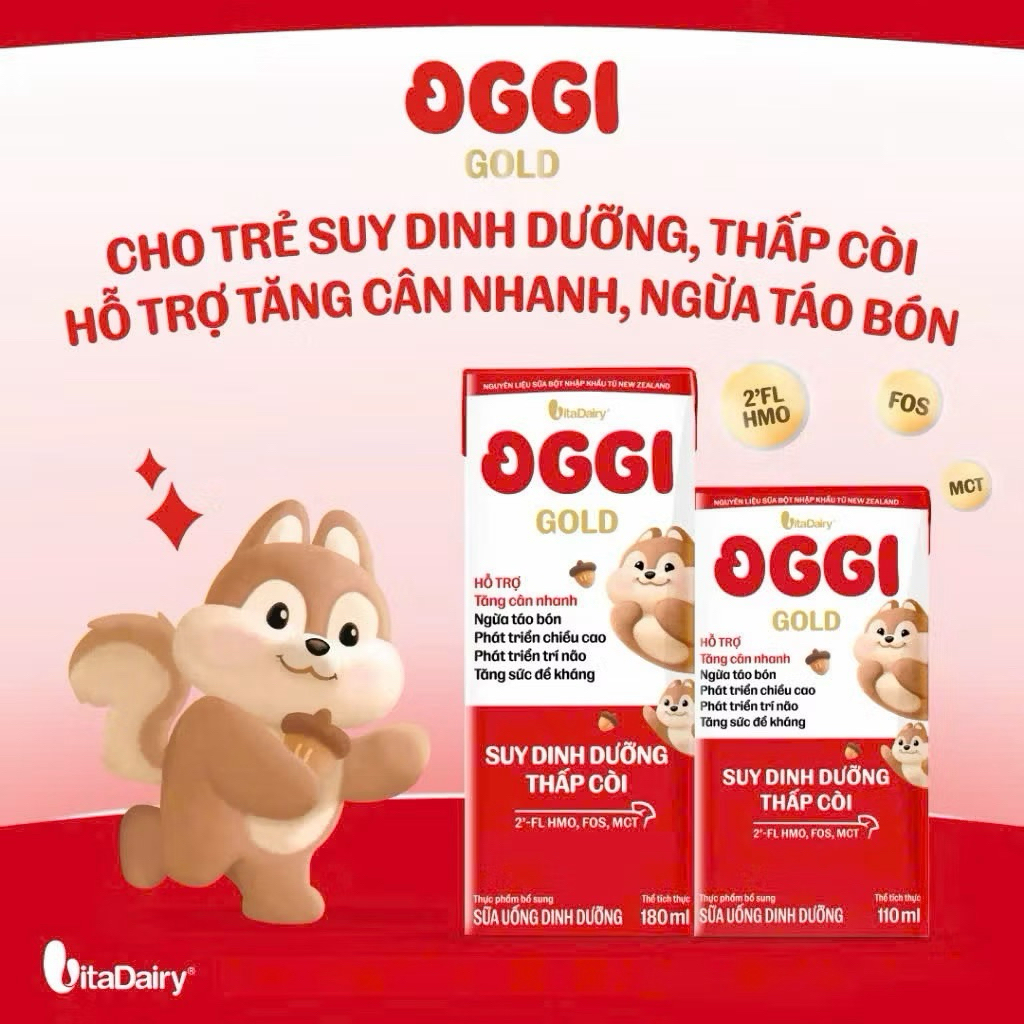 Sữa bột pha sẵn Vitadairy Oggi gold 180ml