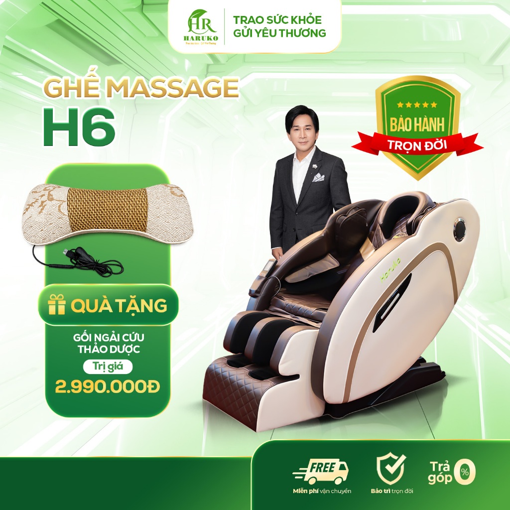 ( Chỉ giao Miền Bắc + Thanh Hoá, Nghệ An, Hà Tĩnh) Ghế massage toàn thân HR Haruko H6 , máy massage 