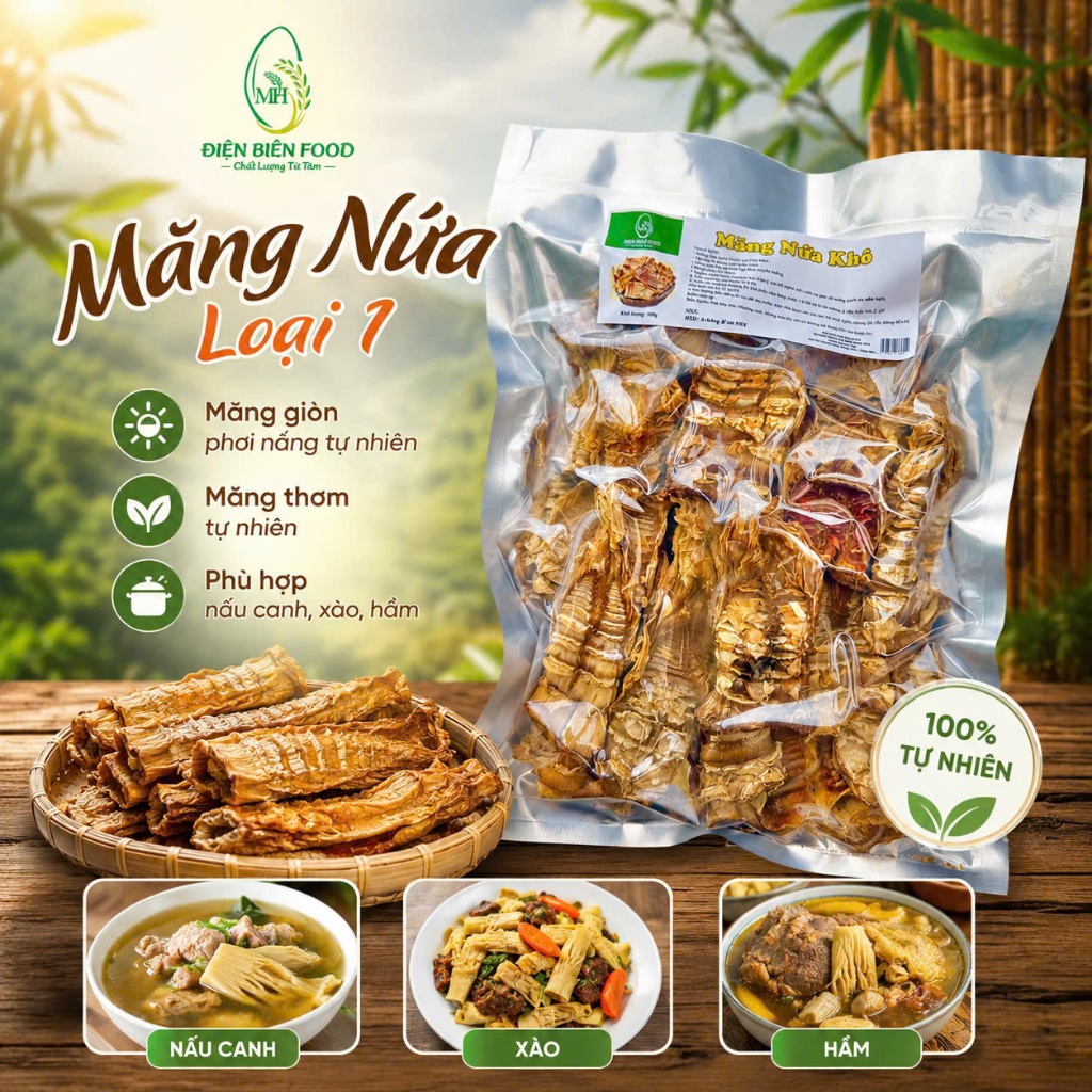 Măng Nứa Khô Tây Bắc Loại 1 Dày Non Ròn Ngon
