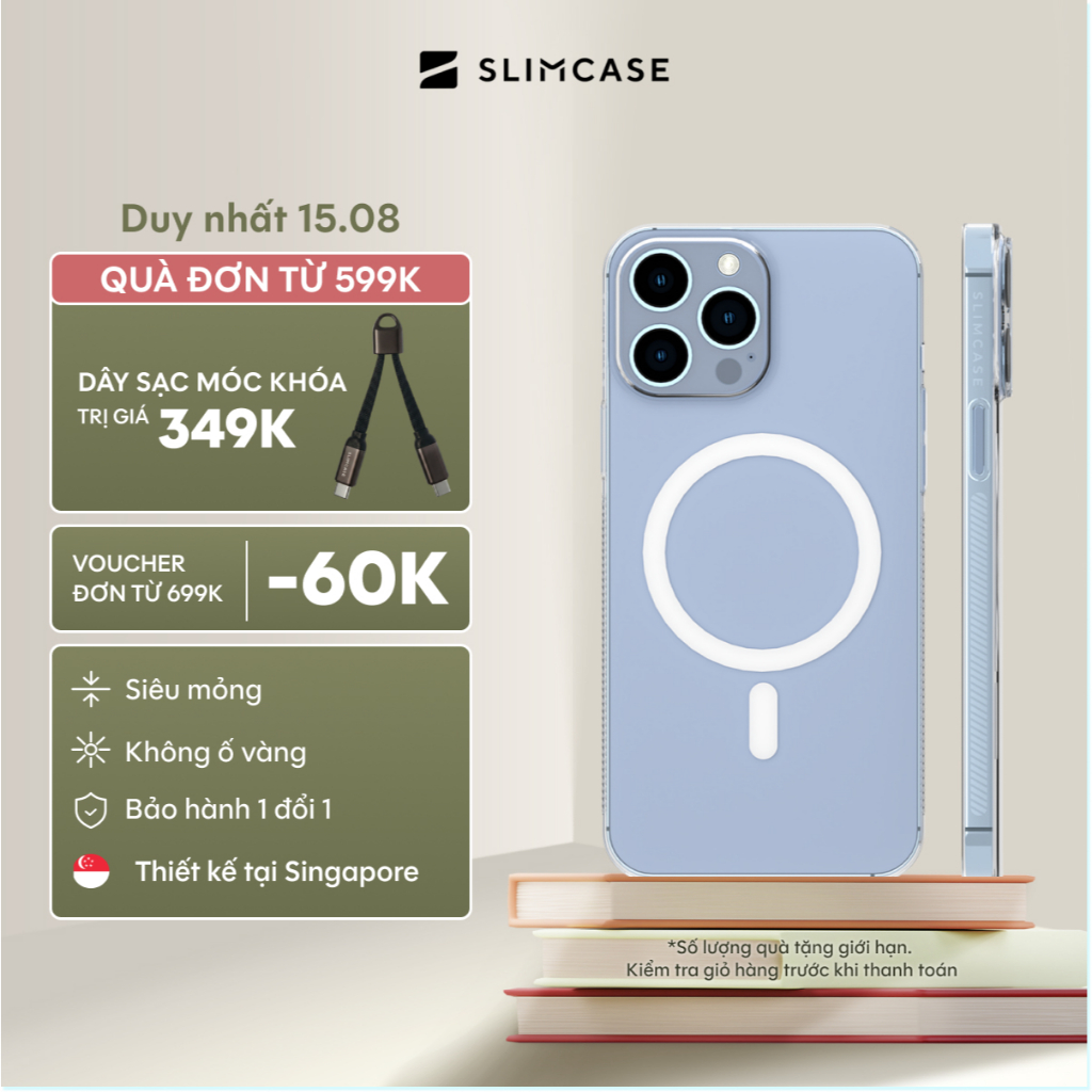 Ốp lưng UNIQUE cho iPhone 13 Pro Max / 13 Pro / 13 & 12 Pro Max SLIMCASE - Siêu mỏng, Không ố vàng