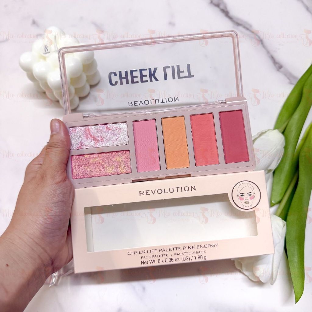 Bảng phấn má hồng & bắt sáng Makeup Revolution - Cheek Lift Palette - Pink Enerygy