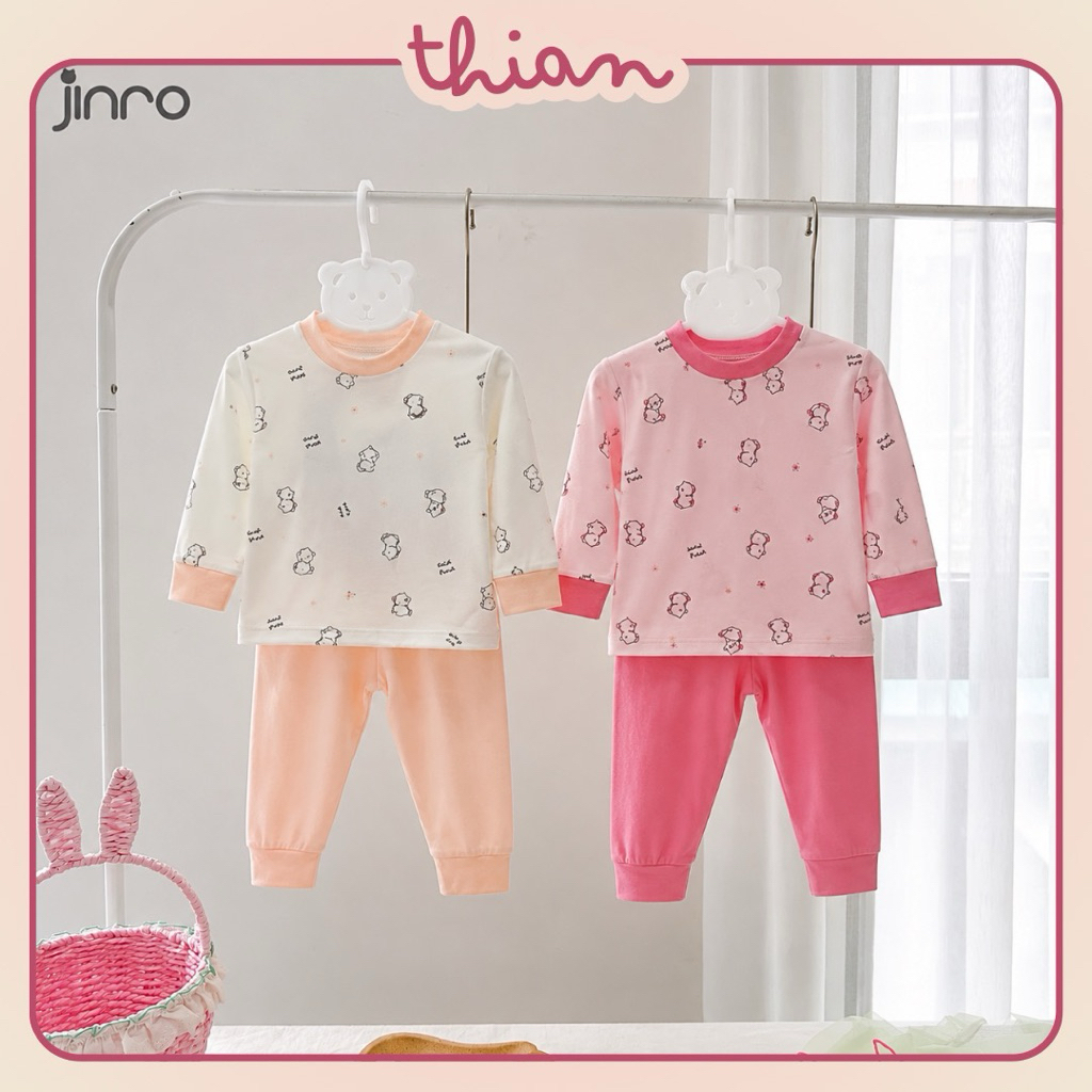 JINRO Bộ dài tay sợi tre 6-12kg mềm mại (form nhỏ tăng 1size) cho bé sơ sinh, bé trai bé gái