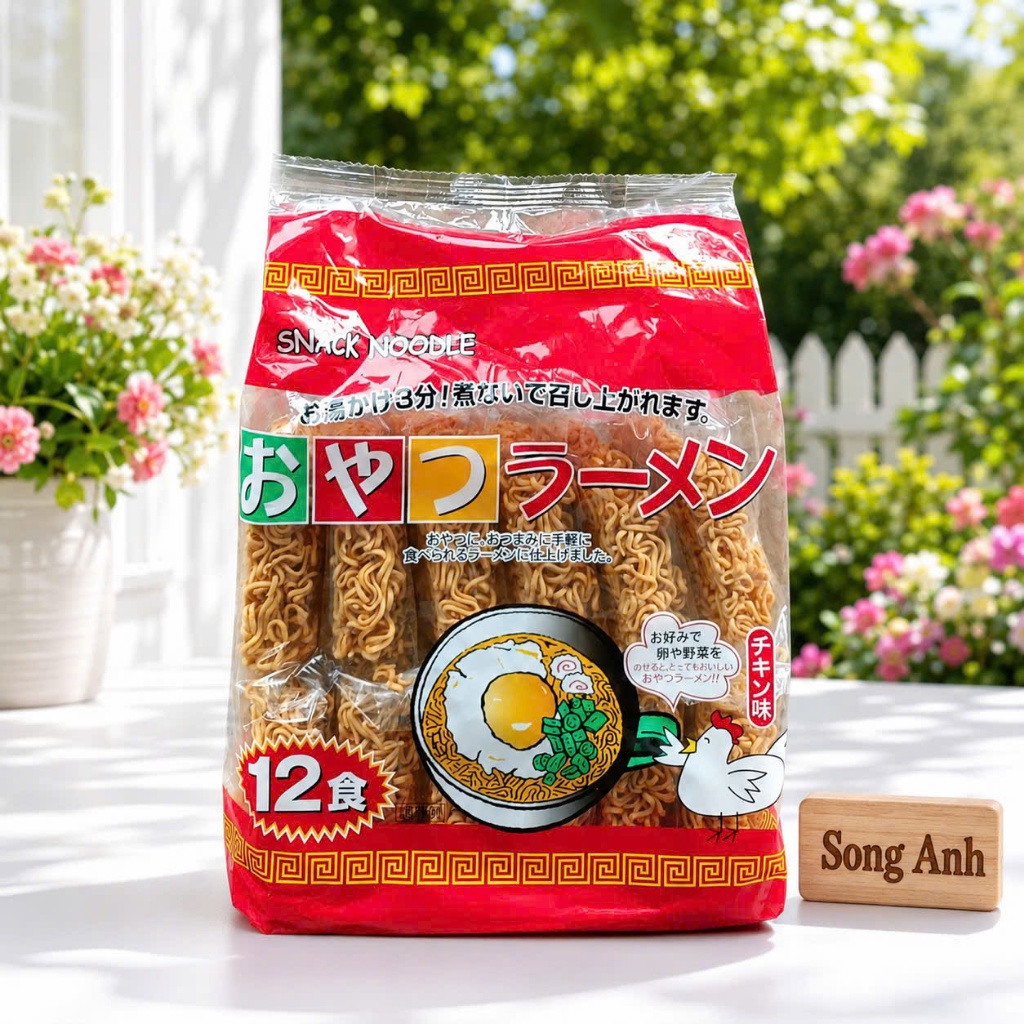 (HSD 23/10/2026) Mì Gà Tokyo Snack Noodle Ramen Gói 12 Vắt Nhật Bản