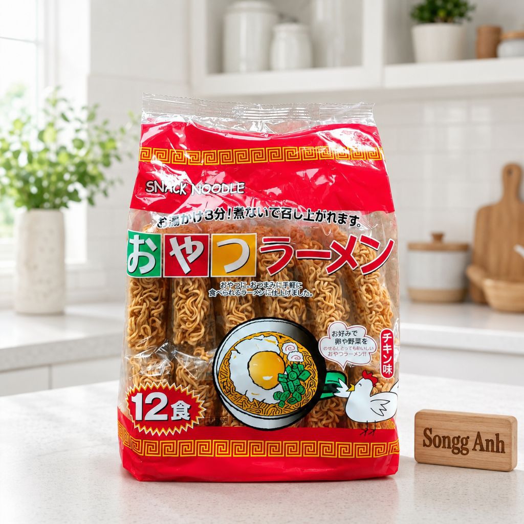 (HSD 23/10/2026) Mì Gà Tokyo Snack Noodle Ramen Gói 12 Vắt Nhật Bản