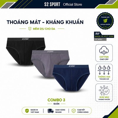 Quần lót nam ARI S2 SPORT sịp sợi cotton cao cấp co dãn 4 chiều mềm mại, thoáng khí - SBF09