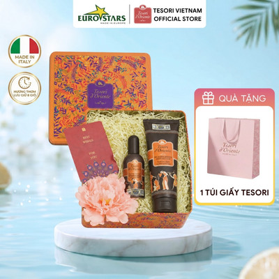 Hộp quà tặng Sữa tắm nước hoa Tesori 250ml và Nước hoa 100ml Tesori kèm túi thiệp phiên bản mới 2025