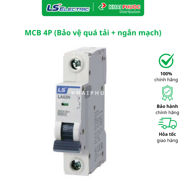 MCB 1P CB tép cầu dao 1 pha 6A 10A 16A 20A 25A 32A 40A 50A 63 6kA LS BKJ63N 1P Áp tô mát tép át tép 