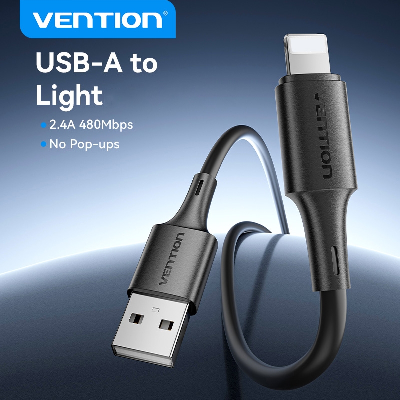 Cáp Sạc Nhanh USB-A Sang Light 12W Vention, Truyền Dữ Liệu 480Mbps, Lõi Đồng, Vỏ PVC