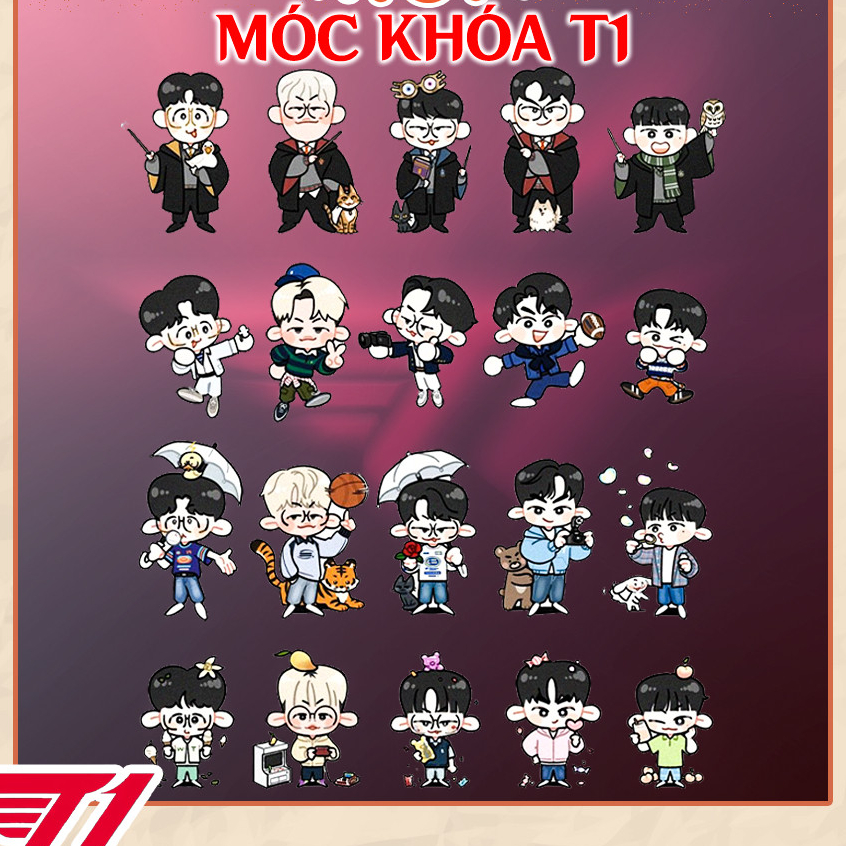 Móc Khoá T1, Móc Khoá Tuyển Thủ League Of Legends Faker Keria Gumayushi Oner Doran Bằng Chất Liệu Ac