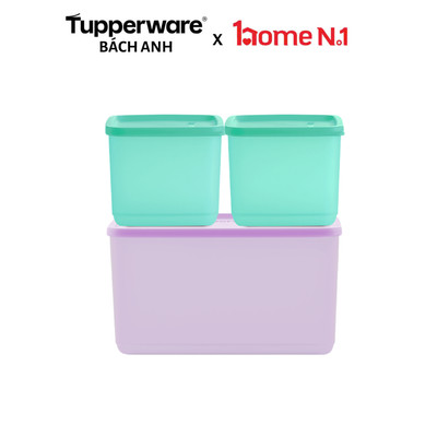 Bộ hộp trữ mát Tupperware Cubix Starter Set 3 hộp - Hàng chính hãng - Nhựa nguyên sinh PP số 5 an toàn sức khoẻ