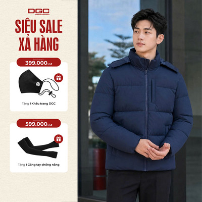 Áo phao nam DGC dáng đứng cao cấp thiết kế kèm mũ giữ ấm cực tốt thời trang mã WAJKBE170M-S