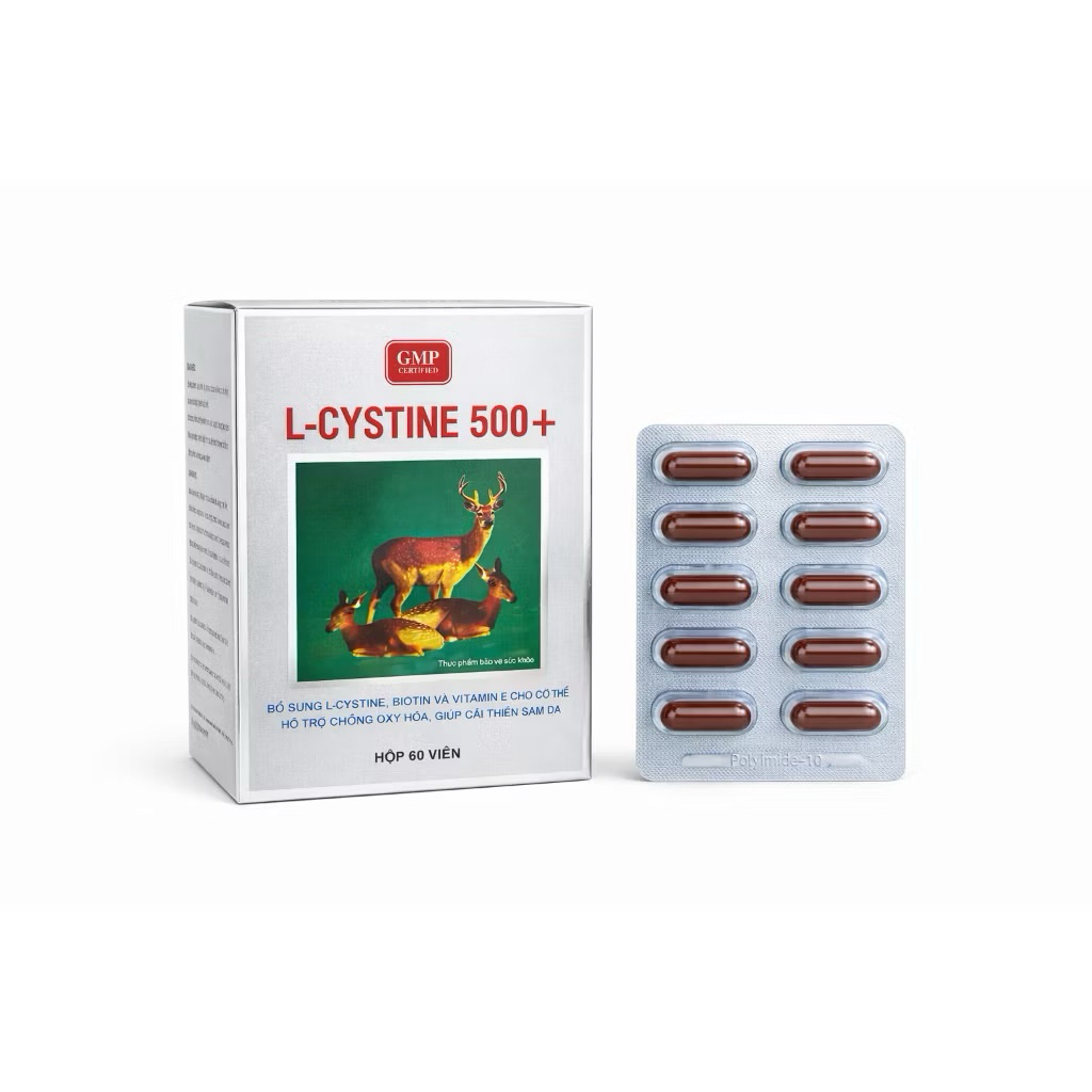 Viên uống L-Cystine 500+ hỗ trợ kích thích mọc tóc—Hộp 60 viên