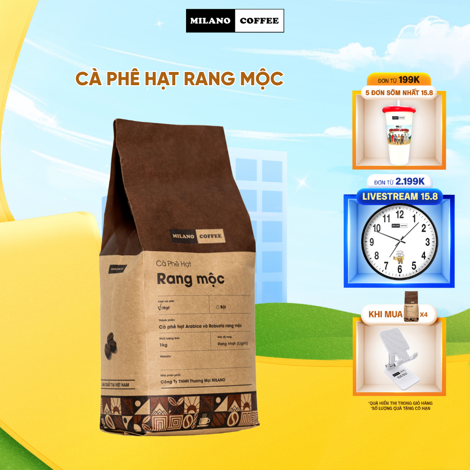 Cà phê NGUYÊN CHẤT 100% RANG MỘC MILANO COFFEE LOẠI 1 KG