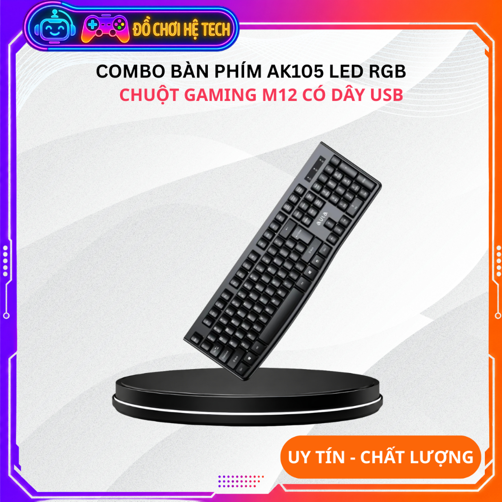 COMBO BÀN PHÍM AK105 LED RGB + CHUỘT GAMING M12 CÓ DÂY USB