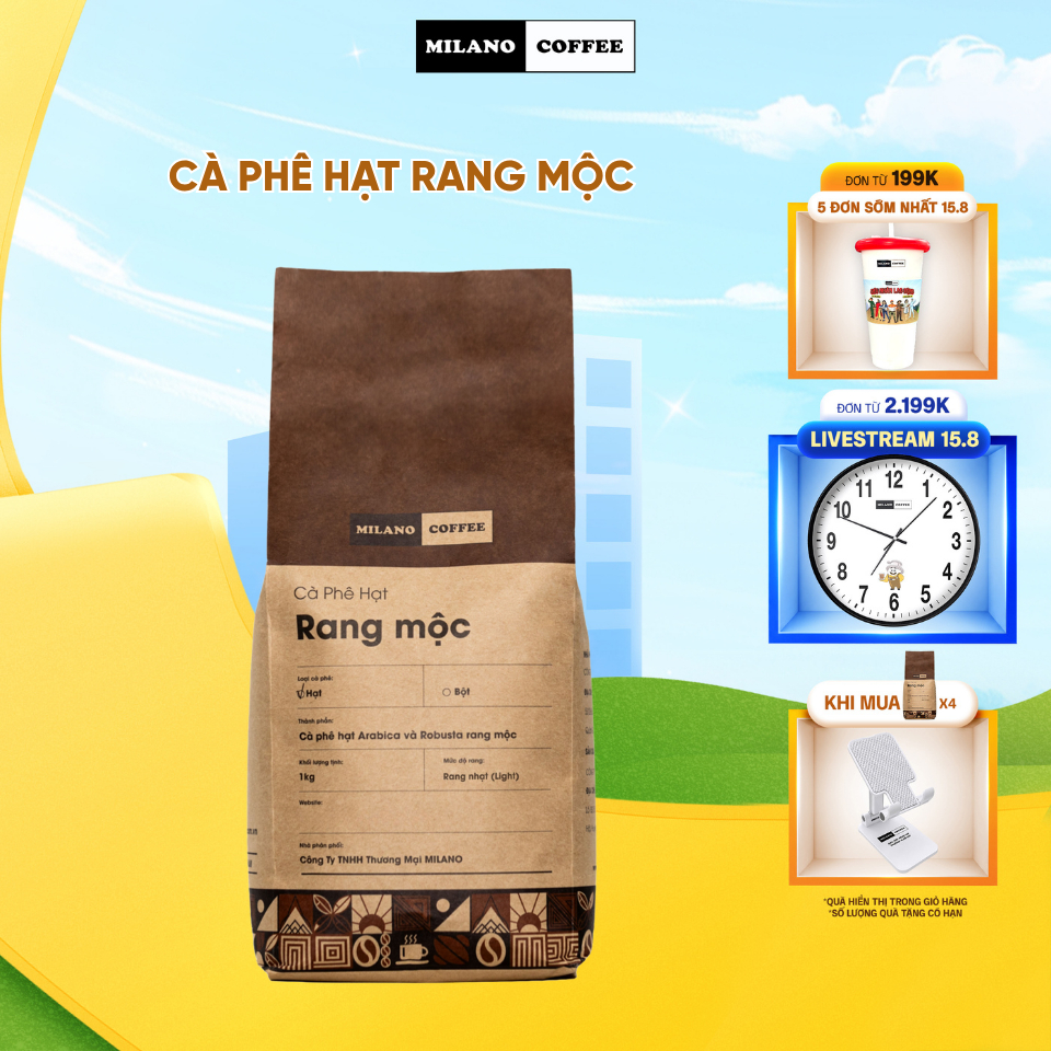 Cà phê NGUYÊN CHẤT 100% RANG MỘC MILANO COFFEE LOẠI 1 KG
