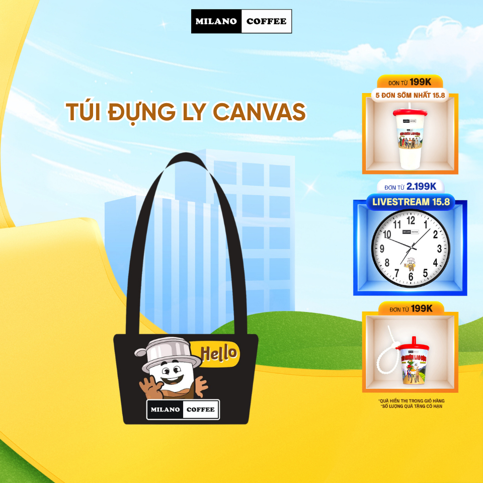 Túi đựng ly canvas MILANO COFFEE