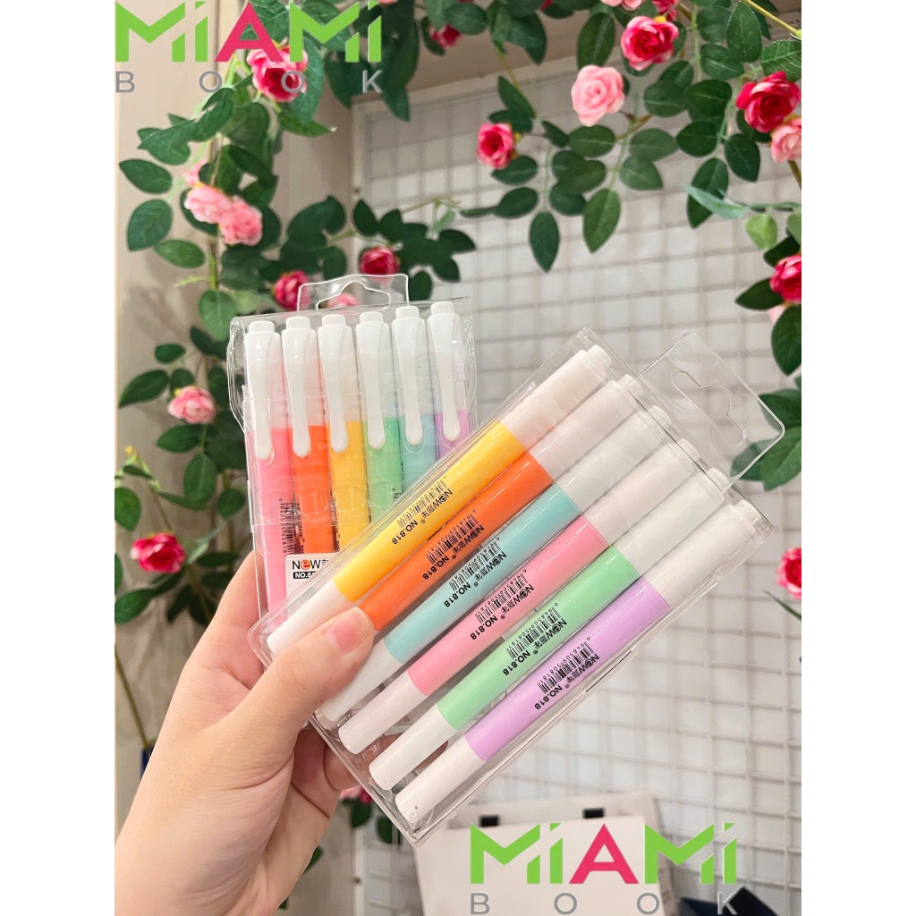 Set 6 bút highlight/dạ quang pastel (Hộp 6 bút highlight)