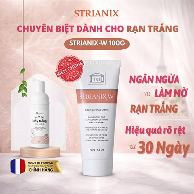 Kem bôi rạn Strianix-W Pháp 100g Hỗ Trợ Làm Mờ Vết Rạn Trắng, Giảm Ngứa Rạn Cho Phụ Nữ Mang Thai