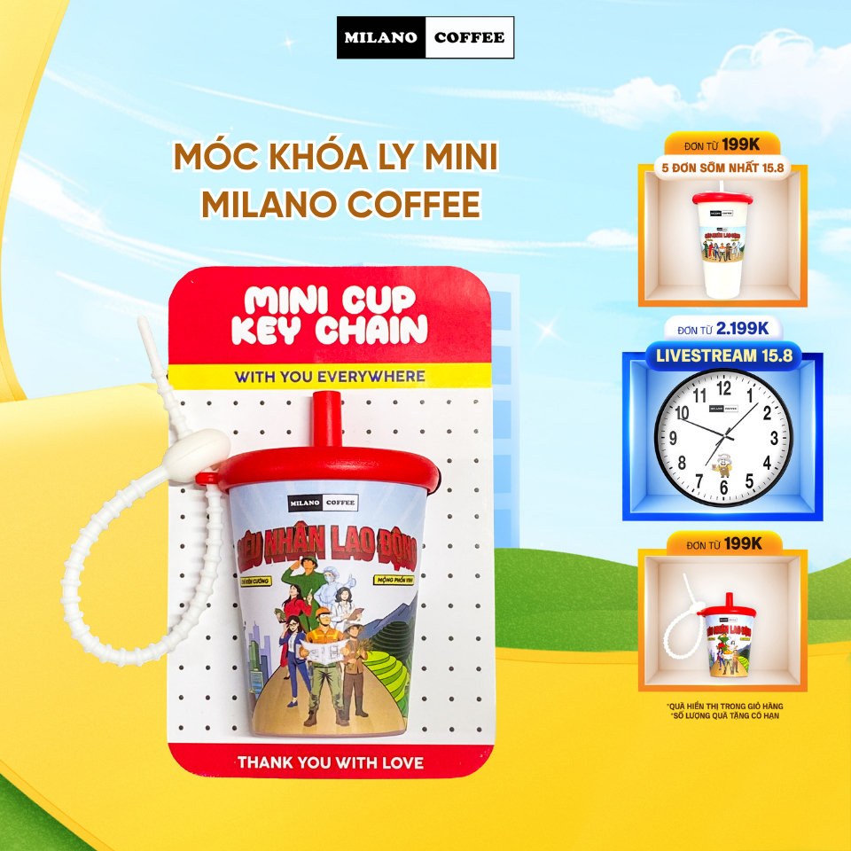 [Hàng tặng không bán] Móc khoá ly mini Milano Coffee