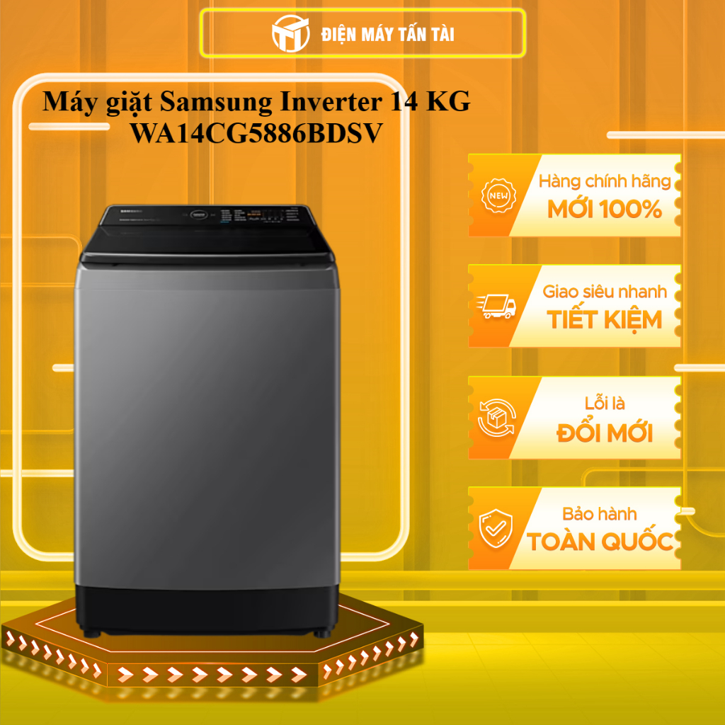 (HCM) - WA14CG5886BD/SV - Máy giặt Samsung Inverter 14 kg WA14CG5886BDSV