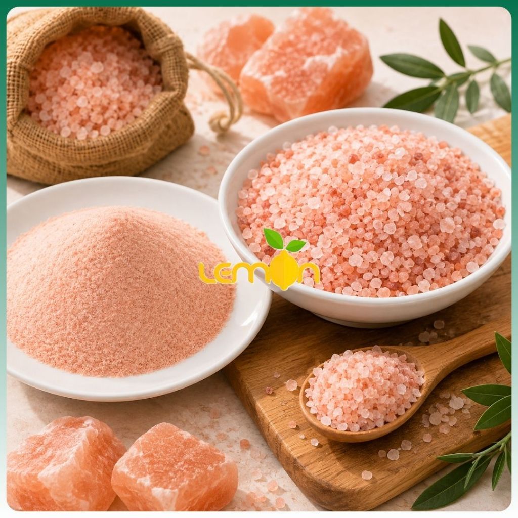 [COMBO] Muối hồng Himalaya - Muối hồng xay nhuyễn/Muối hồng hạt to dùng nấu ăn, pha cà phê, ngâm châ