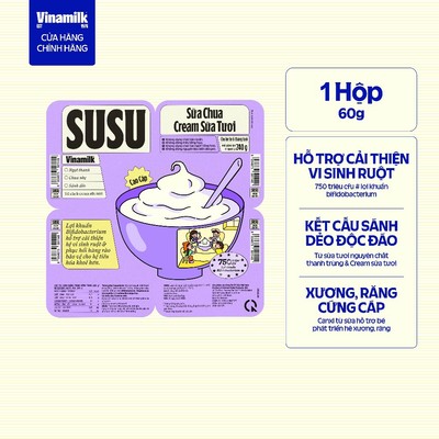 [CHỈ GIAO HCM+HN] Thùng 48 hộp sữa chua ăn Cream sữa tươi Vinamilk SuSu 60g