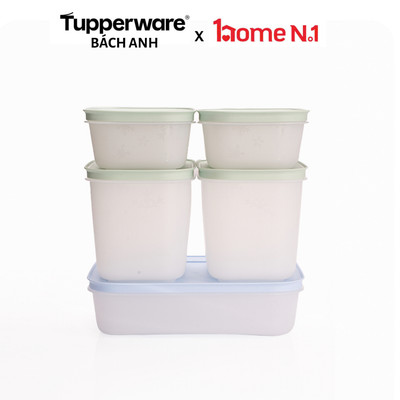 Bộ hộp trữ đông dẻo Tupperware Freezable Set 5 1L, 1.1L, 450ml - Nhựa nguyên sinh an toàn - Bảo hành trọn đời