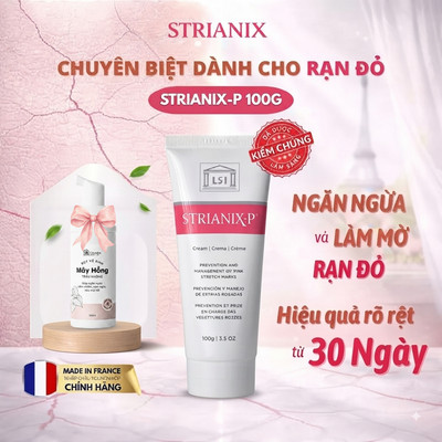 Kem bôi rạn Strianix-P Pháp 100g Hỗ Trợ Làm Mờ Vết Rạn Đỏ, Giảm Ngứa Rạn Cho Phụ Nữ Mang Thai