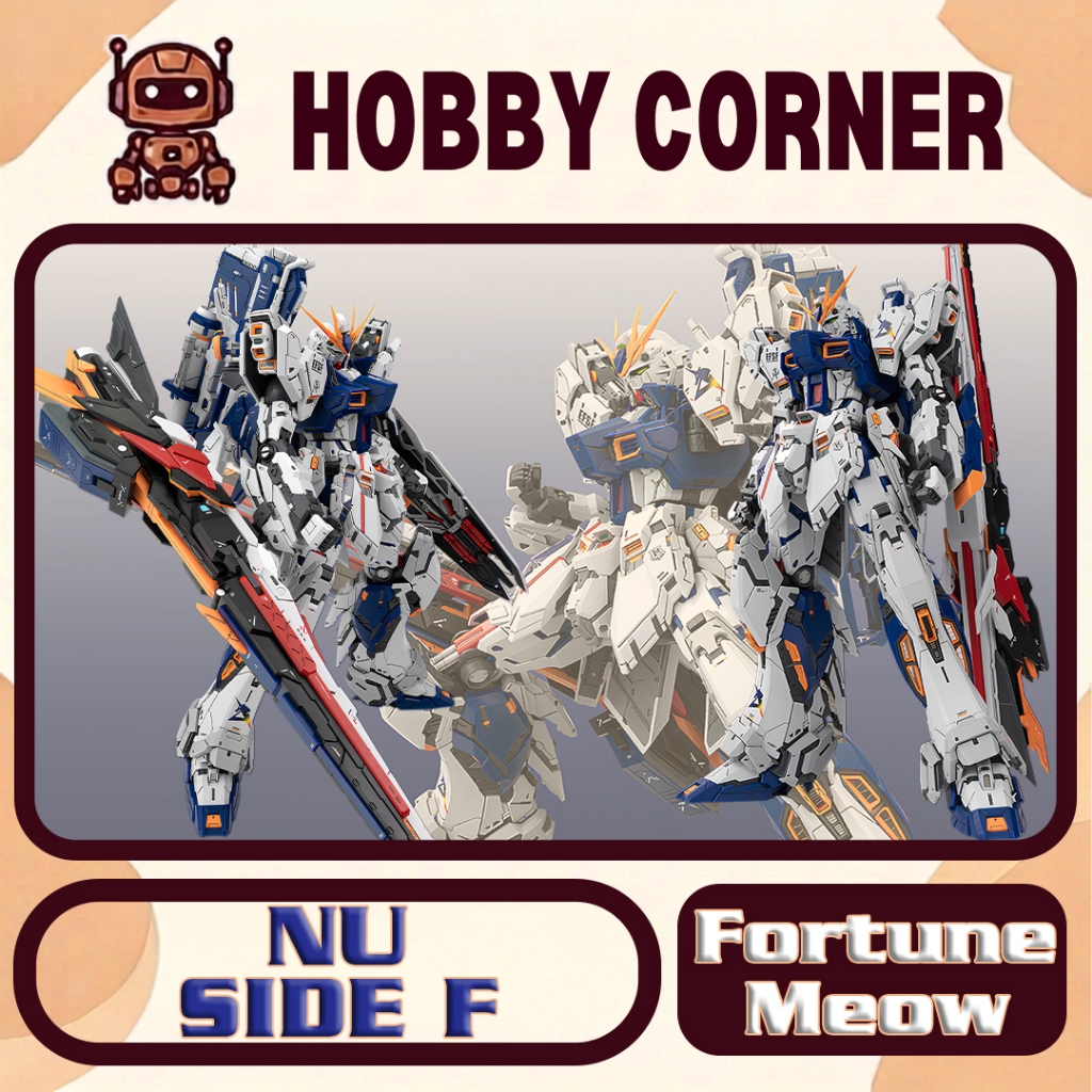 Model Kit MG Nu Fighter Side F - Fukuoka (Fortune Meow) (tặng base, decal nước, decal kim loại, head