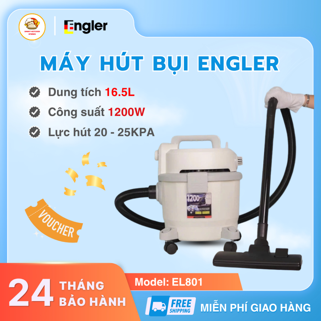 Máy Hút Bụi Engler EL801 Điện Áp 220V/50Hz, Dung Tích Lớn Engler Giải Pháp Sạch Sẽ Cho Mọi Không Gia