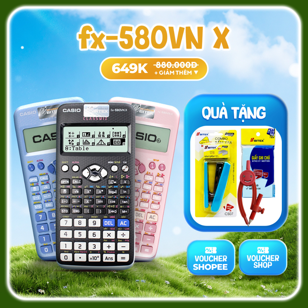 [FS] Máy Tính Casio FX-580VN X dành cho học sinh cấp 3 cấp 2 chuyên dụng cho phòng thi dành cho thi 