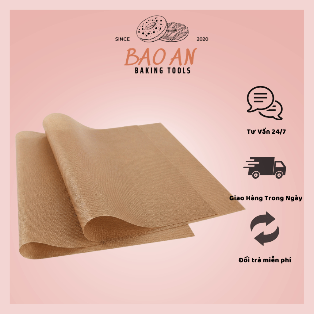 Tấm vải nướng lót khay chịu nhiệt cao bằng sợi thủy tinh dùng trong lò nướng