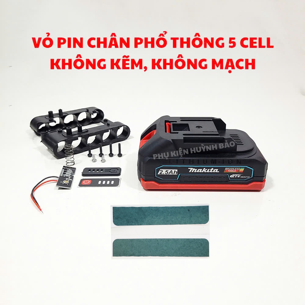 Vỏ Mạch Pin Makita 5s1p 5s2p 5s3p 5s4p 5s6p Chống Sốc Có Báo Pin
