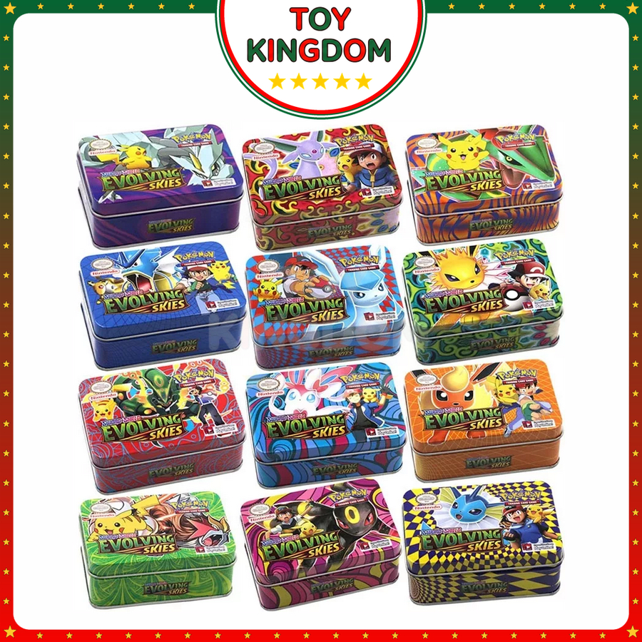 Bài Pokemon Hộp Sắt 42 Thẻ Tặng Kèm 1 Thẻ Vip Pokemon Hộp Thiếc Đồ Chơi Trẻ Em Xả Stress Sưu Tầm