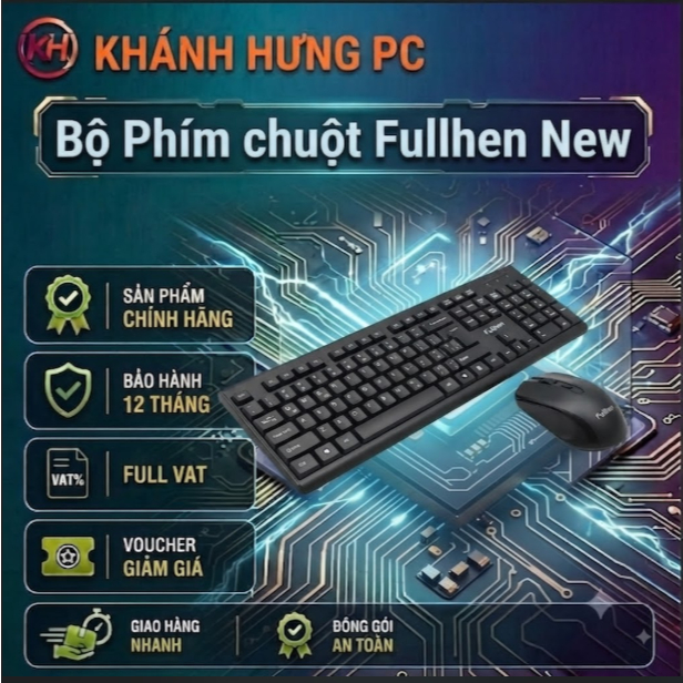 Combo Bộ Bàn Phím Fuhlen L411 + Chuột Fuhlen L102 - Hàng Chính Hãng Ninza BH 12 Tháng